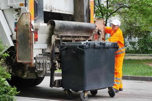 Branded Skip Hire Staines truck parked at a site, demonstrating insured rubbish company operations